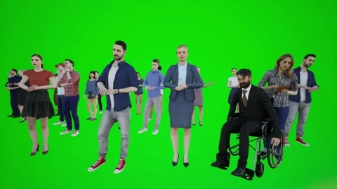 3D animation of people's protests standing in the streets of Europe from the sid Видео 246416964