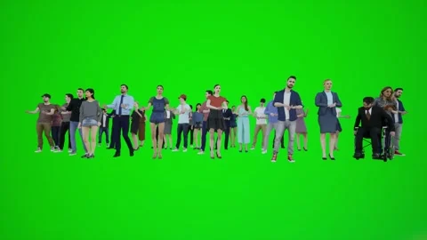 3D animation of people's protests standing in the hospital from the front view o Stock-Footage 246416983