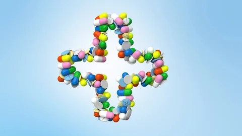 3D Animation Pharmacy Cross Stock Footage 98543724