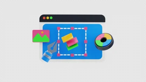 3D Animation of Photo Editor Application Stock Footage 304039686