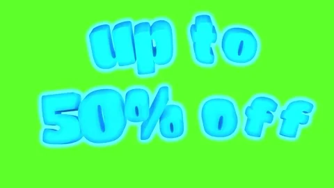 3D animation of the phrase Up to 50% Off isolated on a green screen. Stock Footage 310242213