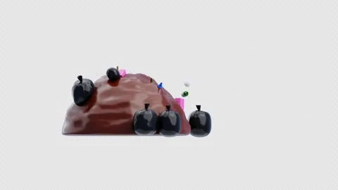 3D Animation of Pile of Garbage Stock Footage 297828897