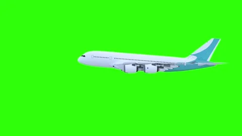 3D animation of a plane seen in profile, then from behind - loop - 3D renderi Video stock 270825677