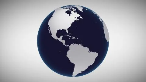 3d animation planet Earth globe model appears and rotates Stock Illustration