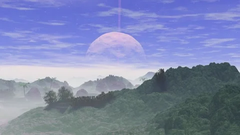 3D animation of planet with huge moon Stock Footage 108640170