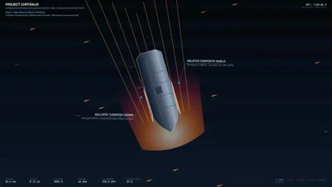 3D Animation Of Planetary Exploration Drop Pod HUD Concept Video stock 347105647