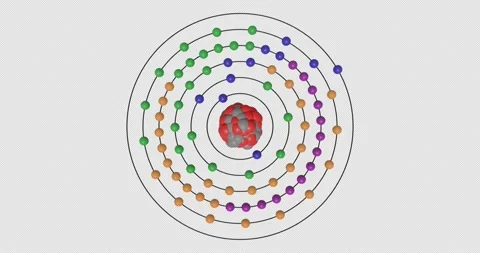 3D animation of a Platinum ( Pt , Z=78 ) atom on a transparent background Video stock 346010636