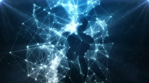 3D animation Plexus net. Stock Footage 64054928