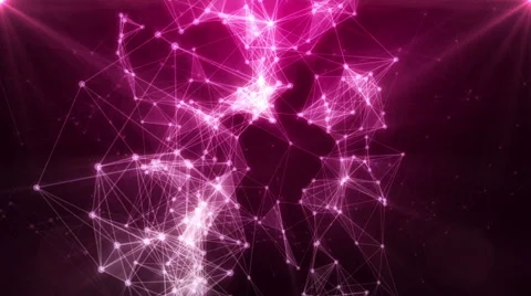 3D animation Plexus net. Stock Footage 64055465