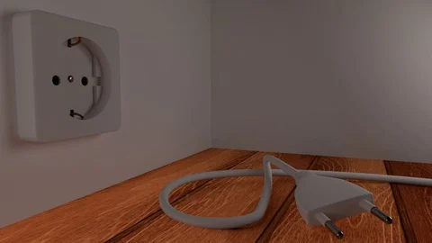 3D animation of a plug entering a socket Video stock 117407112