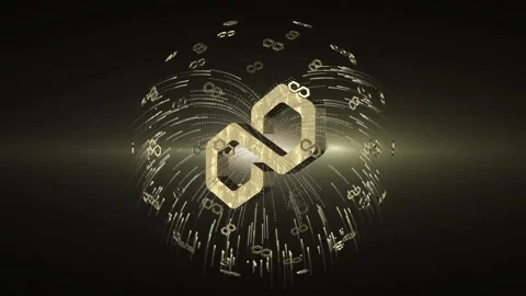 3D animation of Polygon currency symbol with effects Video stock 171192196