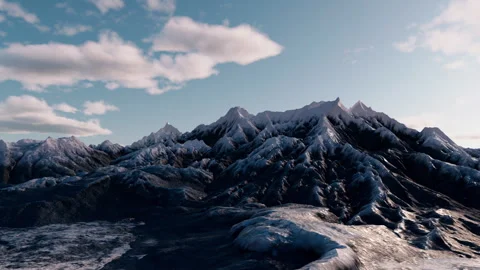 3D Animation Presentation of Snow Mountain Range Stock Footage 318438506