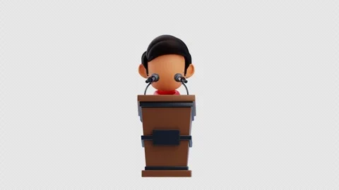 3D Animation of Press conference Stock Footage 314320665