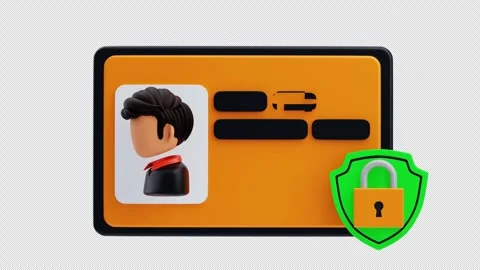 3D Animation of Profile privacy icon with secure identity shield Stock Footage 321848331