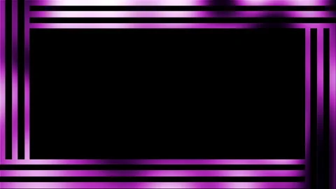 3D animation of a purple metallic frame with geometric lines on a black backg Stockbeeldmateriaal 276498085
