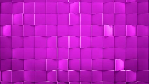 3D Animation of Purple Tile Wall with Random Rotating Plates, 4K Loop Stock Footage 309525325