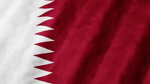 3D animation of the Qatar flag waves gently in the breeze Stock Footage 345191784