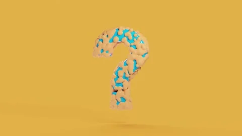 3D animation of question mark symbol being covered by the yellow blob. Stock Footage 154256187