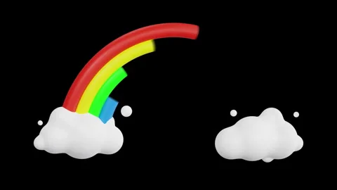 3D Animation of Rainbow, Color Key, Alpha Channel Stock Footage 277180125