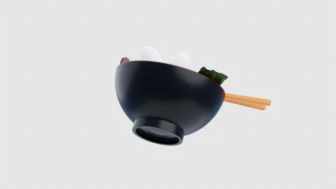 3D Animation of Ramen Bowl Stock Footage 303882634