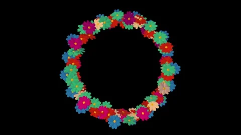 3d Animation of randomly rotating colorful flowers Vídeo Stock 268577796