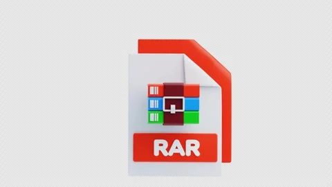 3D Animation of RAR File 3D Icon. File Format Concept Stock Footage 315270226