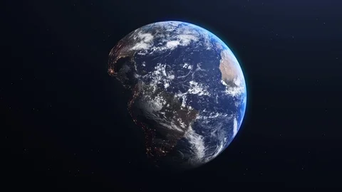 3D Animation Realistic Earth Loop Rotation  + Alpha Matte Stock Footage 126370113