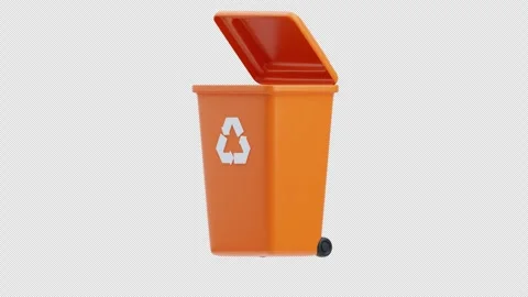 3D Animation of Recycle Bin Stock Footage 297828896