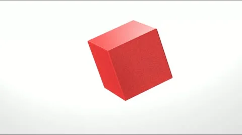 3d animation of red cube Stock Footage