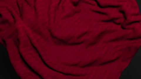 3D animation of a red curtain. Silk animated curtain. Closeup Stock Footage 137761146