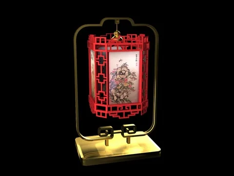 3D animation of red golden lantern 動画素材 240276765