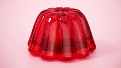 3D animation of a red jelly on pink background Stock Footage 294178636