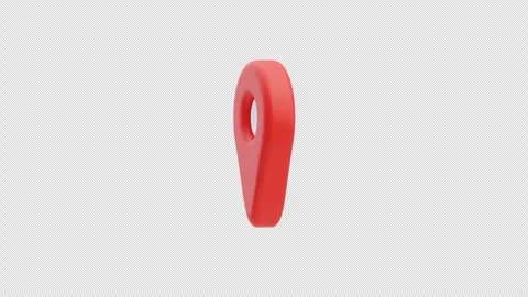 3D Animation of Red map location pin icon Stock Footage 314920756