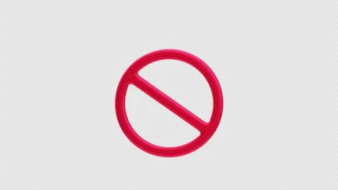 3D Animation of Red Prohibition Symbol Isolated Stock Footage 314971247