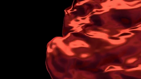 3D animation of the red silky waving cloth revealing the background Видео 82153204