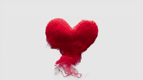 3D animation of red smoke turning into a heart shape. With alpha channel. Stock Footage 282527982
