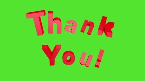3D animation of red text Thank you on a green screen. Stock Footage 270956312