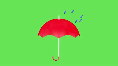 3d animation of red umbrella and rain ic... | Stock Video | Pond5