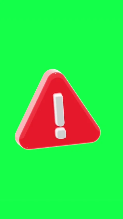 3D animation of a red warning triangle with exclamation mark Video stock 309931658