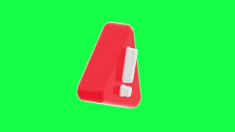3D animation of a red warning triangle with exclamation mark Video stock 309931768