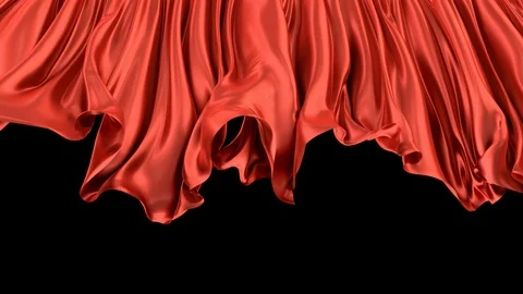 3D animation of the red window curtain 動画素材 89385229
