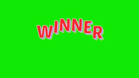 3D animation of the red word - winner on a green screen. Stock Footage 277203411