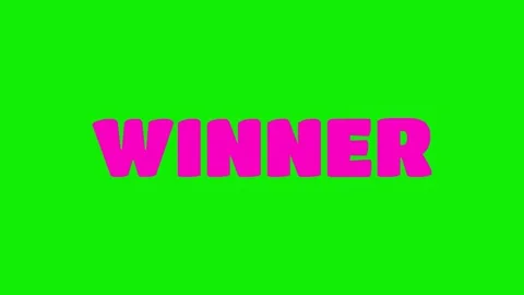 3D animation of the red word - winner on a green screen. Stock Footage 280118756