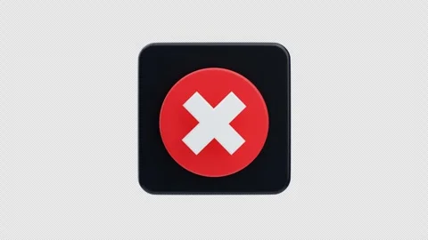 3D Animation of Reject Cross Icon Stock Footage 319798676