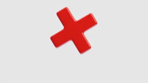 3D Animation of Reject. Red 3D cross error symbol Stock Footage 319072646