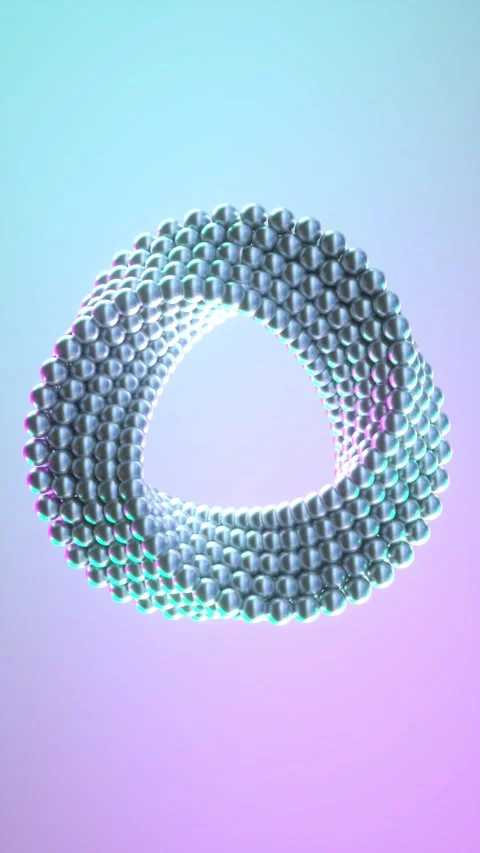 3d animation render of a Abstract ring rotating. Smooth hypnotic pattern. I.. Stock Footage 256095459