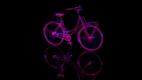 3D animation rendering, bike model on a black background Stock Footage 257254520