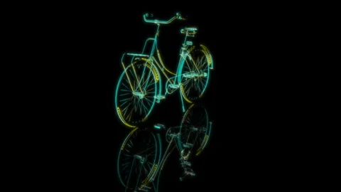 3D animation rendering, bike model on a black background Stock Footage 257593202