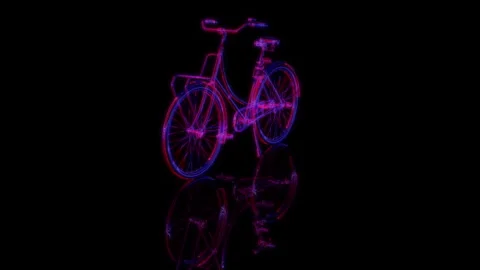 3D animation rendering, bike model on a black background Stock Footage 258228247