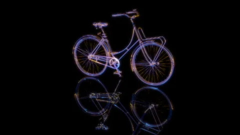 3D animation rendering, bike model on a black background Stock Footage 258551428